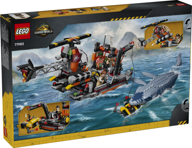 LEGO Mosasaurus-dinosaurus hyokkaa veneen kimppuun 77983