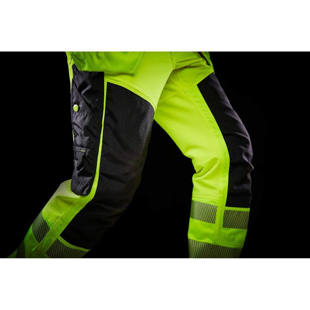 Helly Hansen Work Wear Icu Huomio Riipputaskuhousut 2 Lk. keltainen/harmaa Neljaan suuntaan joustavat ICU-housut. EN20471