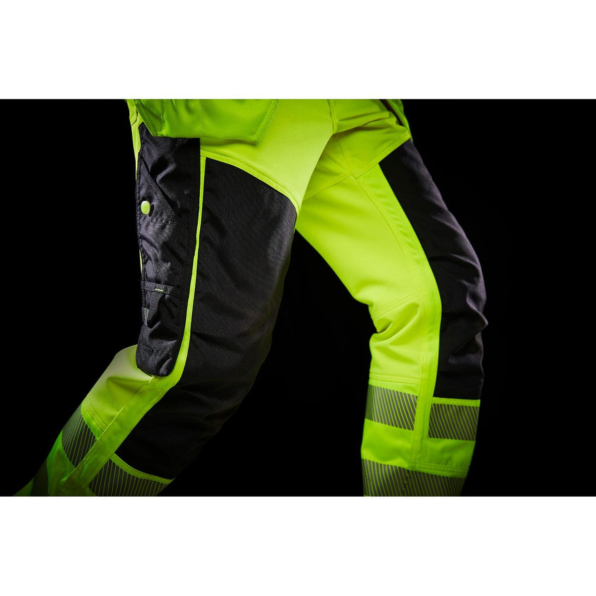 Helly Hansen Work Wear Icu Huomio Riipputaskuhousut 2 Lk. keltainen/harmaa Neljaan suuntaan joustavat ICU-housut. EN20471