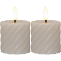 Flamme Swirl LED-kynttilä 2pack Beige