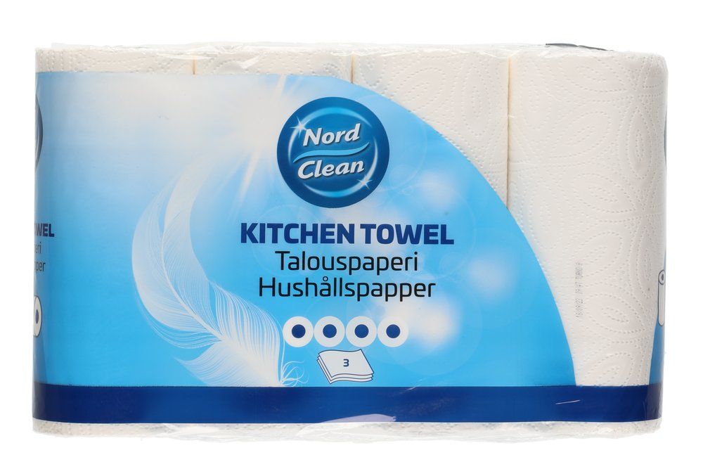 Nord Clean -talouspaperi, valkoinen, 4 rullaa