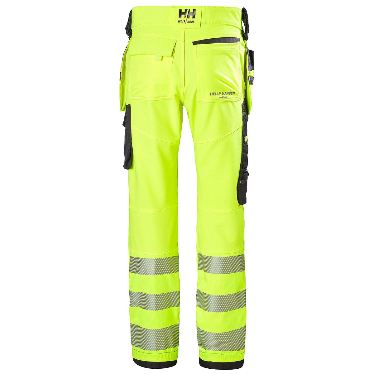 Helly Hansen Work Wear Icu Huomio Riipputaskuhousut 2 Lk. keltainen/harmaa Neljaan suuntaan joustavat ICU-housut. EN20471
