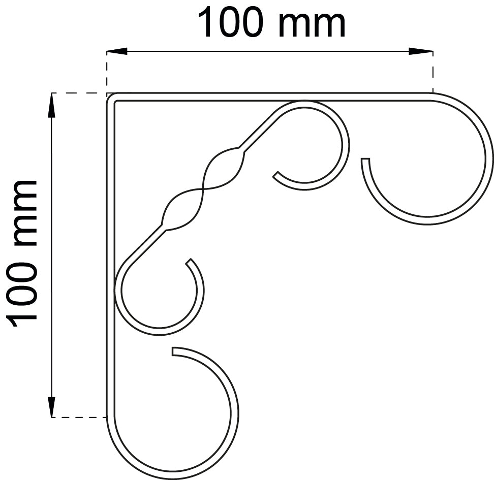 Kannatin 4 100x100 mm musta