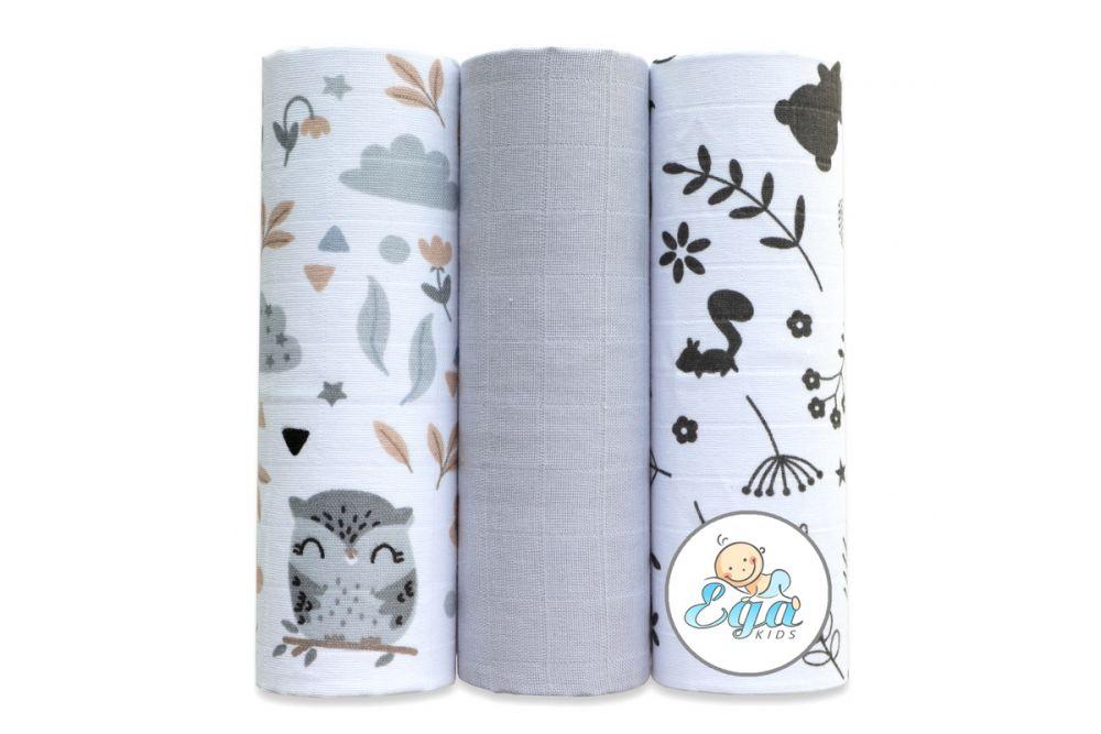Egakids Harsoliina 60x80cm 3kpl Laadukkaat EgaKIDS-harsoliinat 100% puuvillaa.