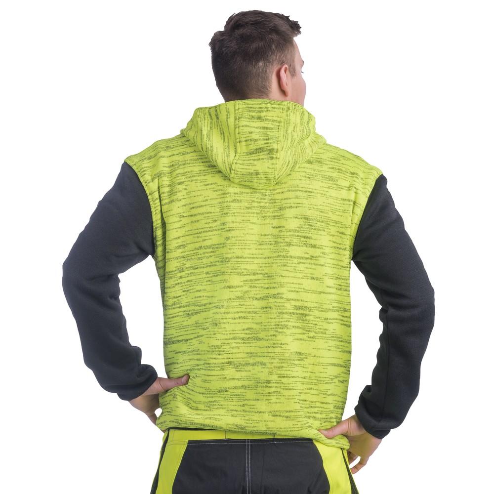 TAKKI FLEECE INDIUM KELTAINEN - edessa vetoketju - rintatasku ja sivutaskut - saadettava huppu