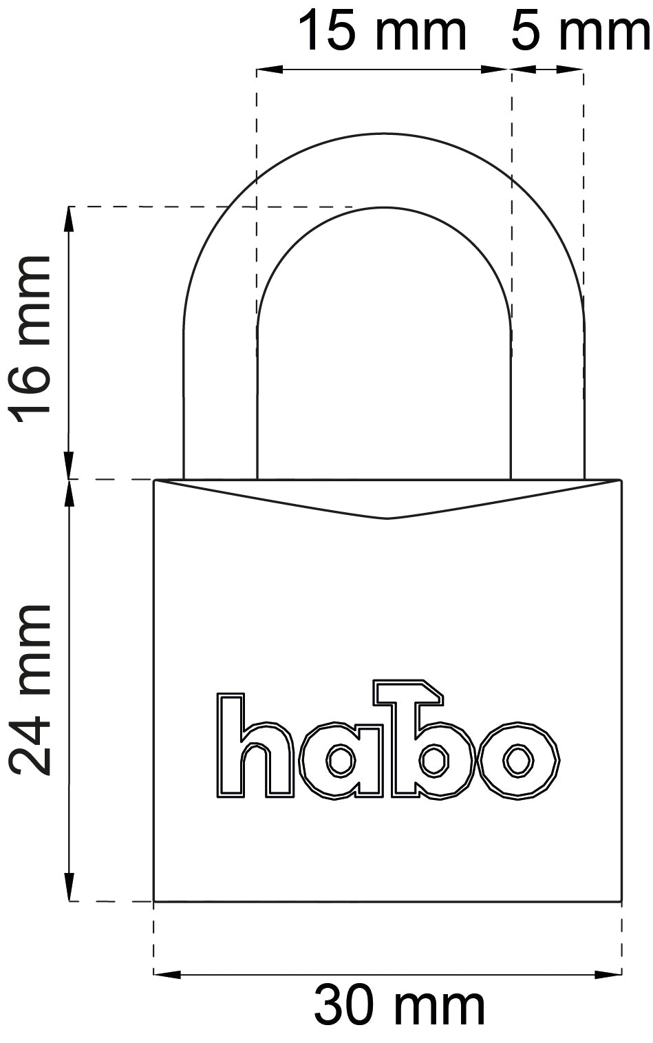 Riippulukko HABO 402-30 messinki IP