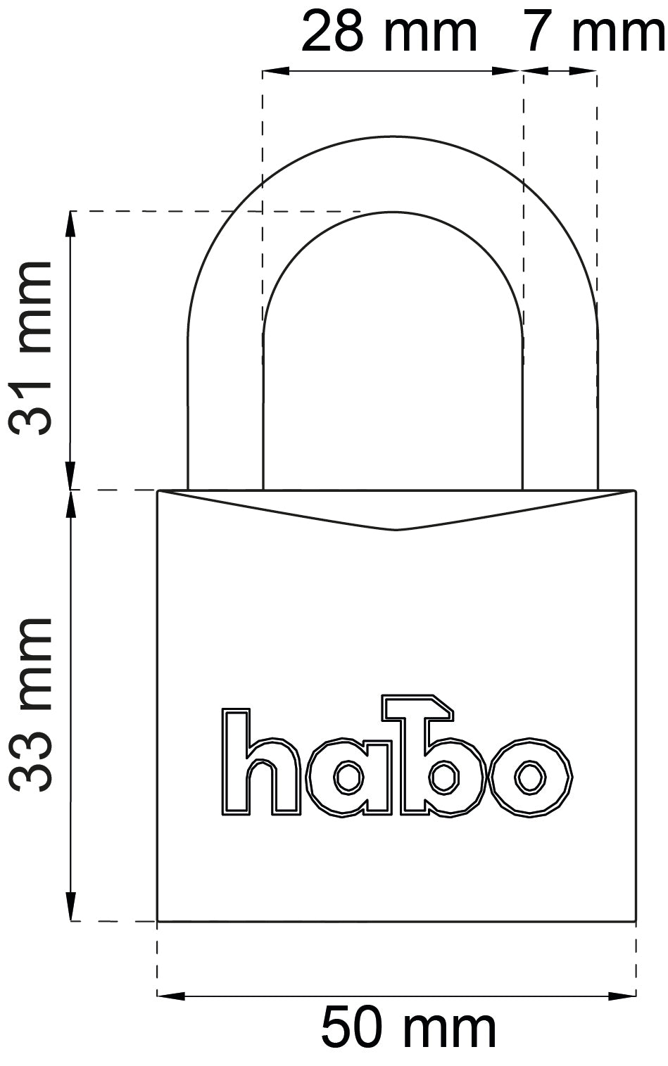 Riippulukko HABO 402-50 messinki IP