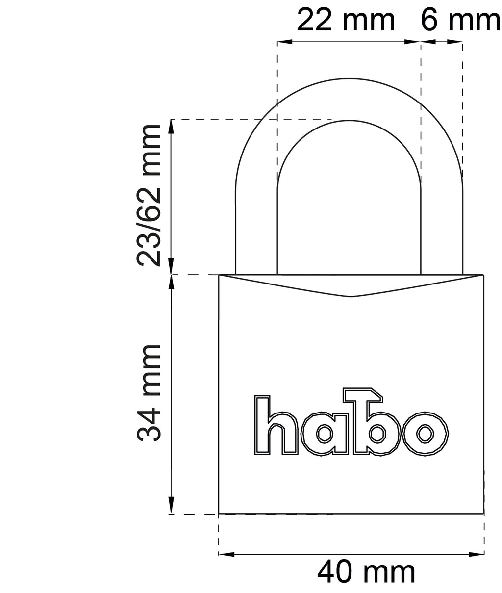 Riippulukko HABO 503-40/503-40HB62