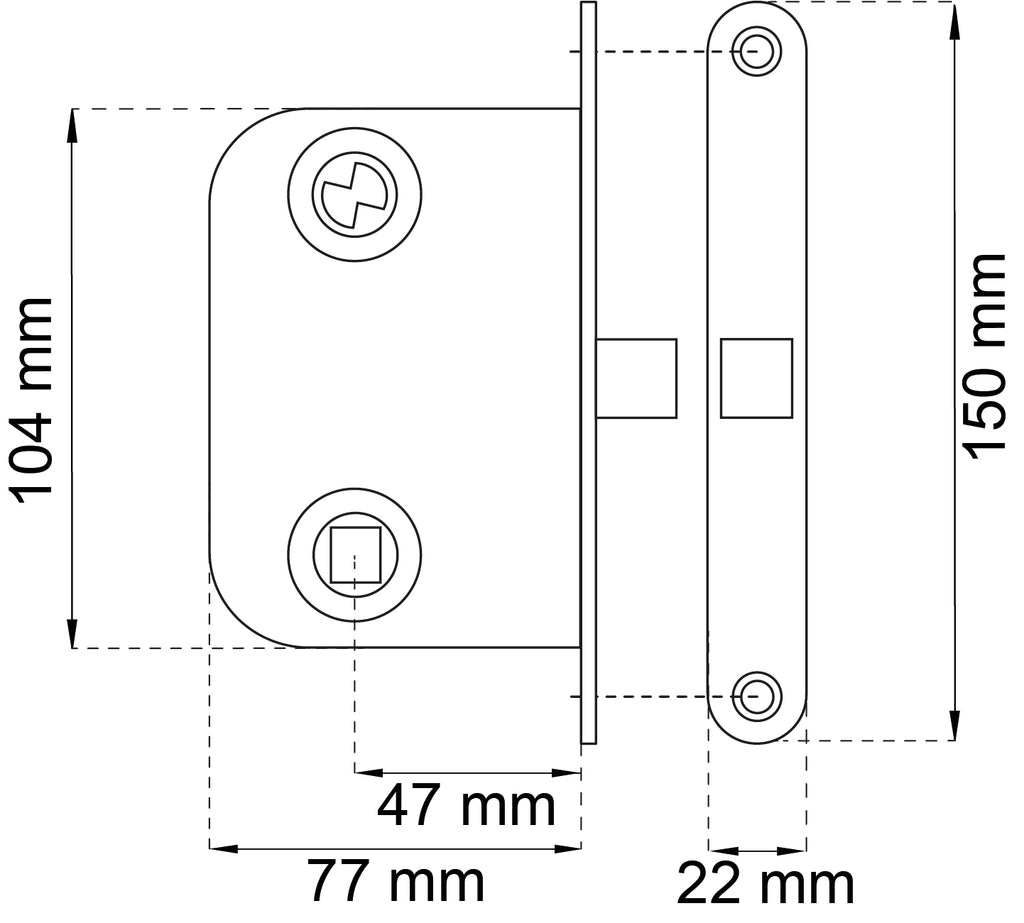 Lukkorunko 63115 oikea mattakromi