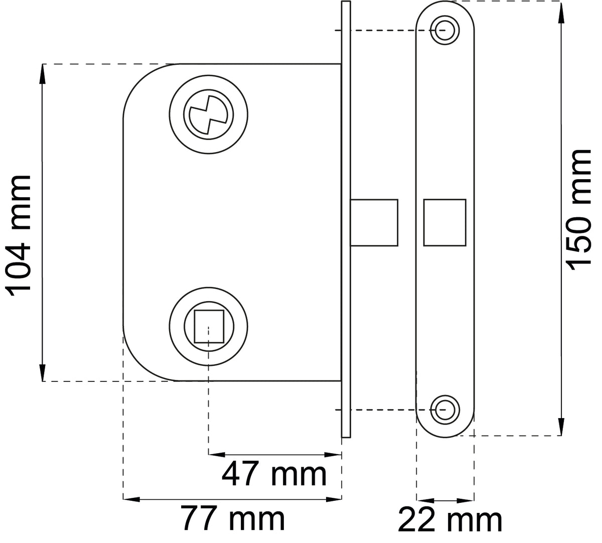 Lukkorunko 63115 oikea mattakromi