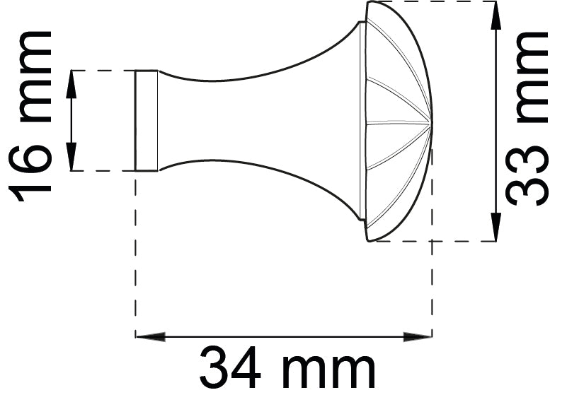 Nuppi leo 33 mm taottu musta IP