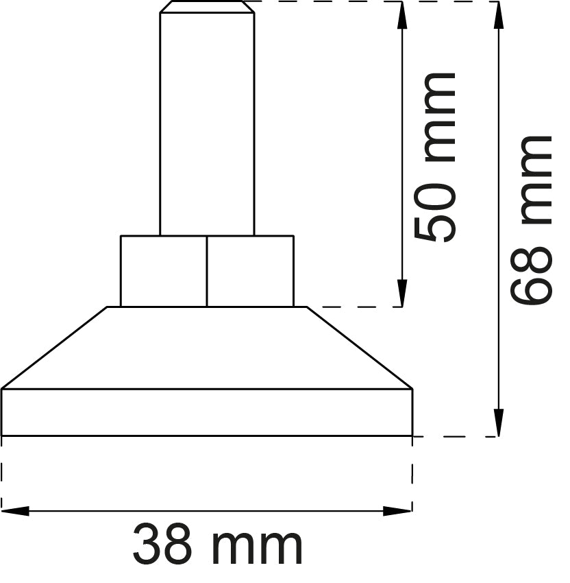Säätöjalka M10X50MM sink/musta IP