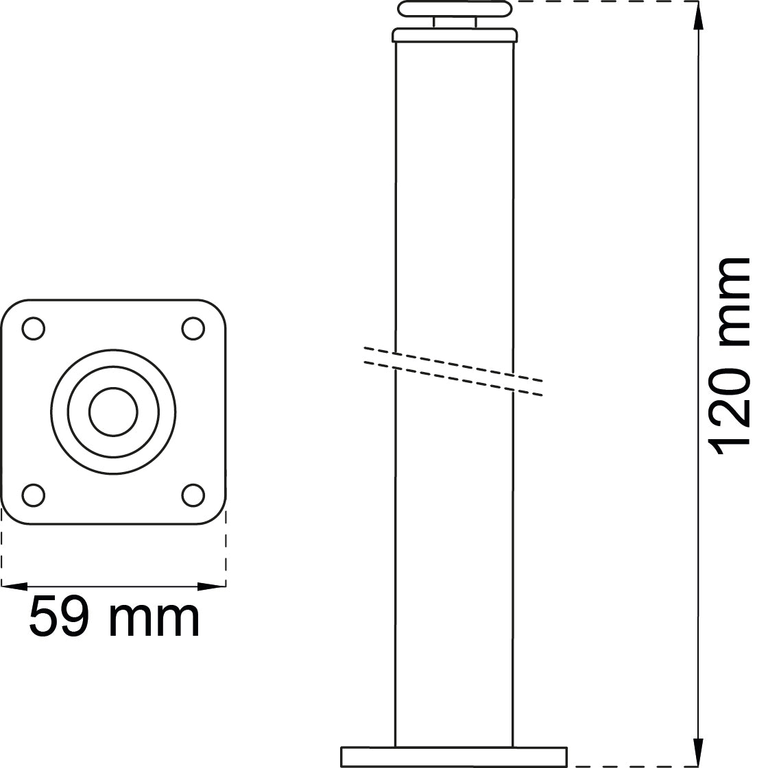 Putkijalka 511 30x120 mm musta