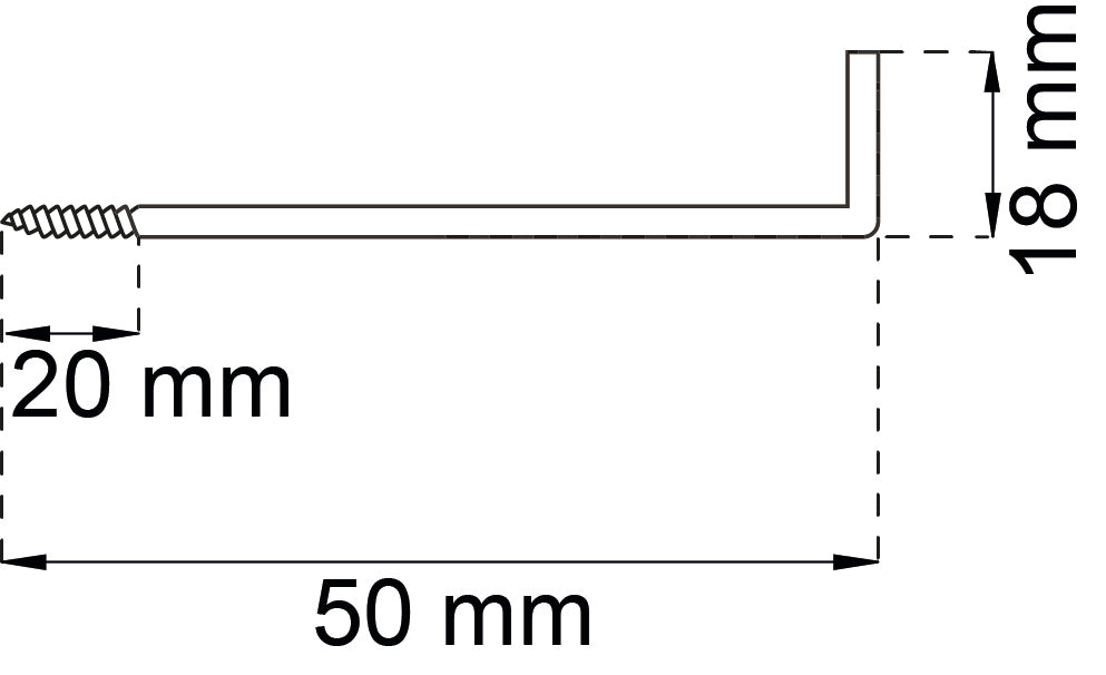 Kulmakoukku 7 50 mm valk IP