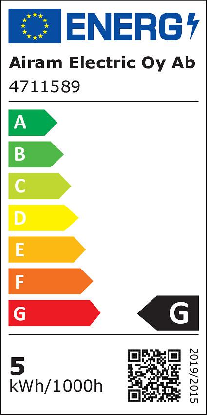 Airam Led-Decor E27 380lm Dim -Varilampotila: 2200K -Himmennettava DIM -Kanta: E27 -Teho: 5W, 380LM -Mitat: Ø 58/133