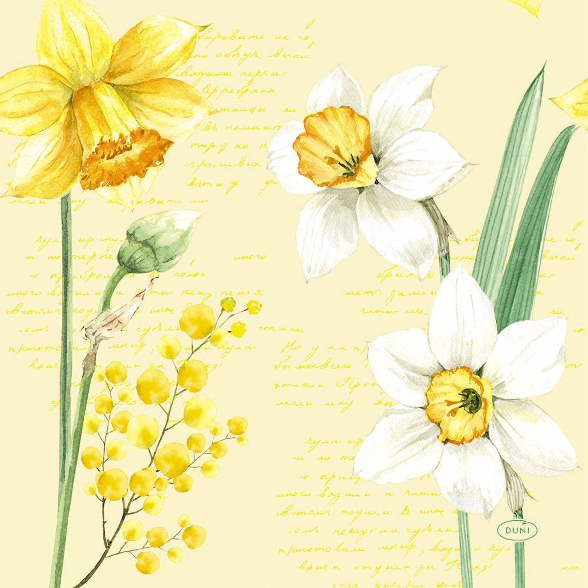 Duni Servetit 33x33 Spring Daffodil