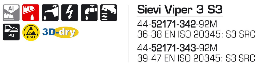 SIEVI VIPER 3 S3 turvakengat