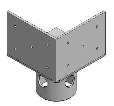 RUUVIPAALUN KIINNIKE KULMAAN iinnike joka menee tukevasti paalun sisaan, soveltuu kulmiin. 4mm paksua materiaalia.