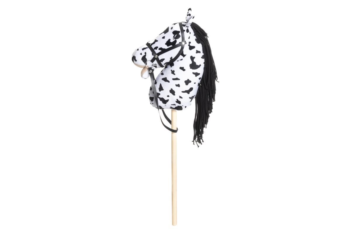 Keppihevonen 75 cm Valk. Mustilla Pilkuilla