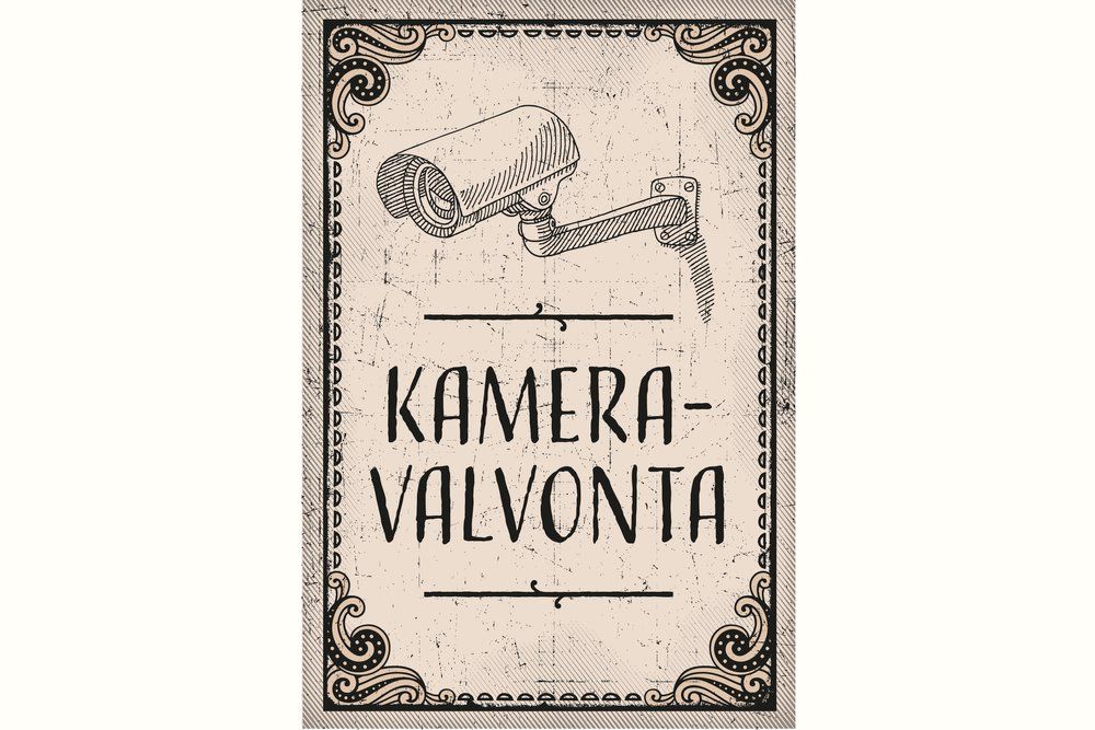 Kameravalvonta 20 × 30 cm varoituskyltti