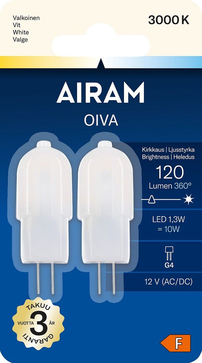 A. Oiva Led G4 120 lm/3000k 12 v 2-pack