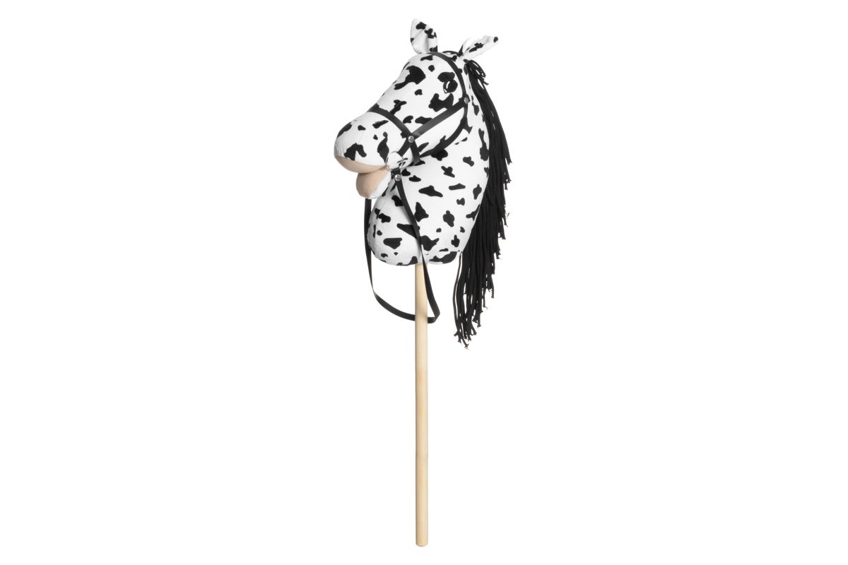 Keppihevonen 75 cm Valk. Mustilla Pilkuilla
