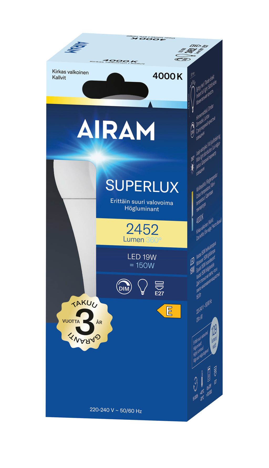 Airam Led Superlux E27 2452 lm/4000k dim