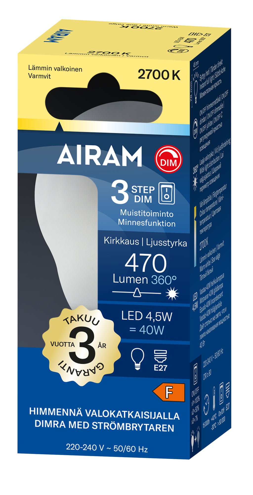 A. Led Opal Pieni E27 470 lm/2700k 3-st.dim