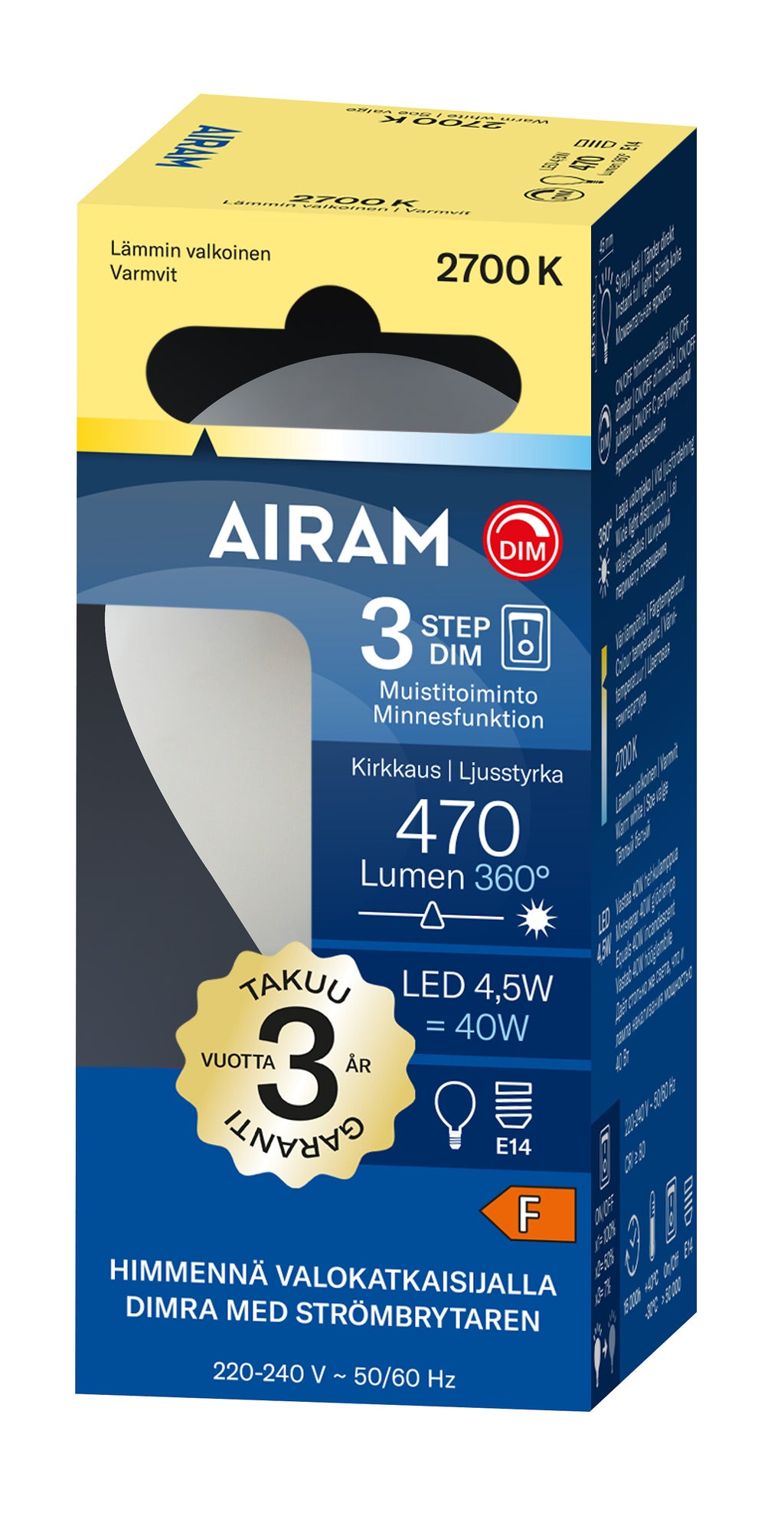 A. Led Opal E14 470 lm/2700k 3-st.dim