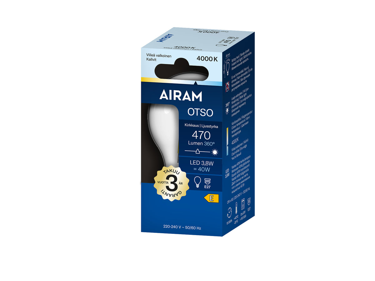 Airam Led E27 470 lm/4000k Fil.