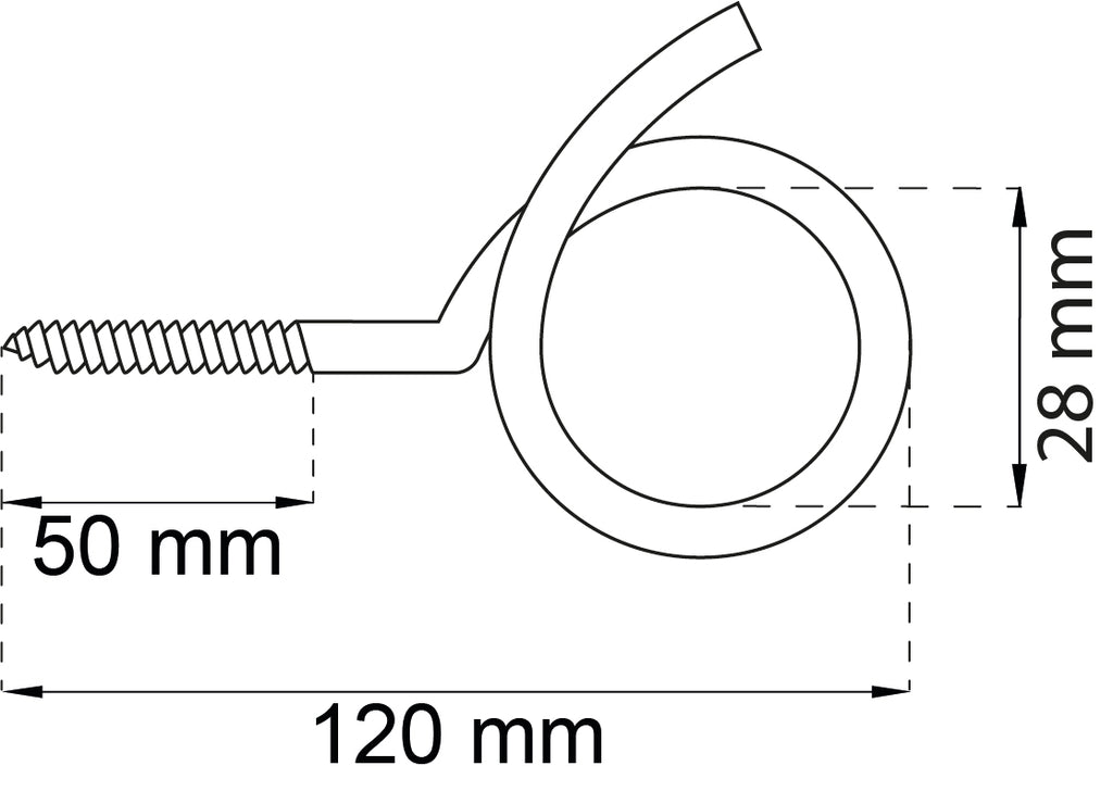Saparokoukku 115 115 mm sinkitty IP