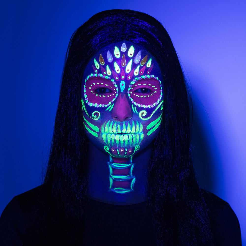 Maskeeraussetti Bright Skull UV