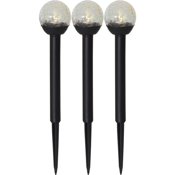 Roma Solarpollari 23 cm Musta 3-pack