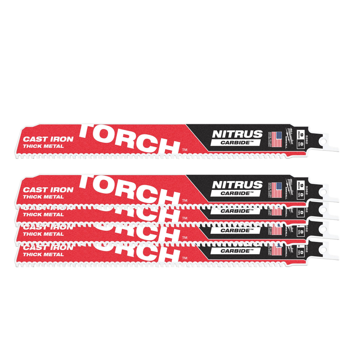 Milwaukee Torch Nitrus -puukkosahanterä 230 mm, 8T, 5 kpl