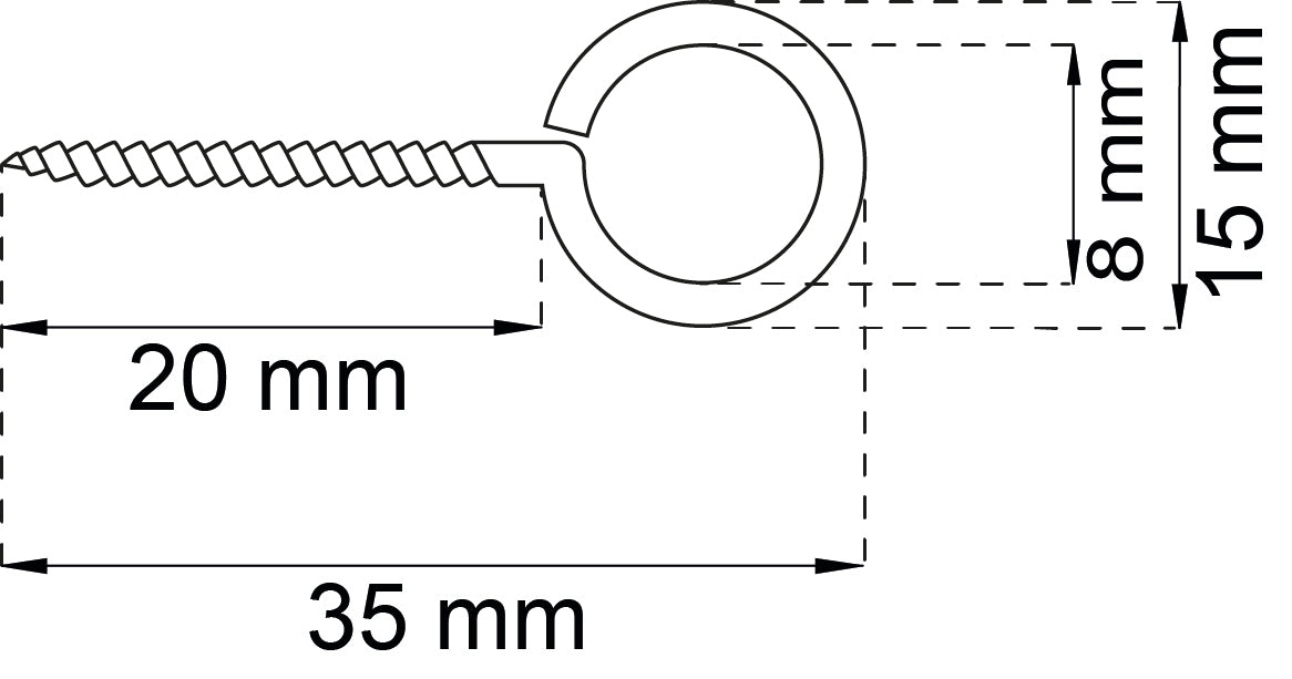 Silmuruuvi 1 16x6 mm sink IP