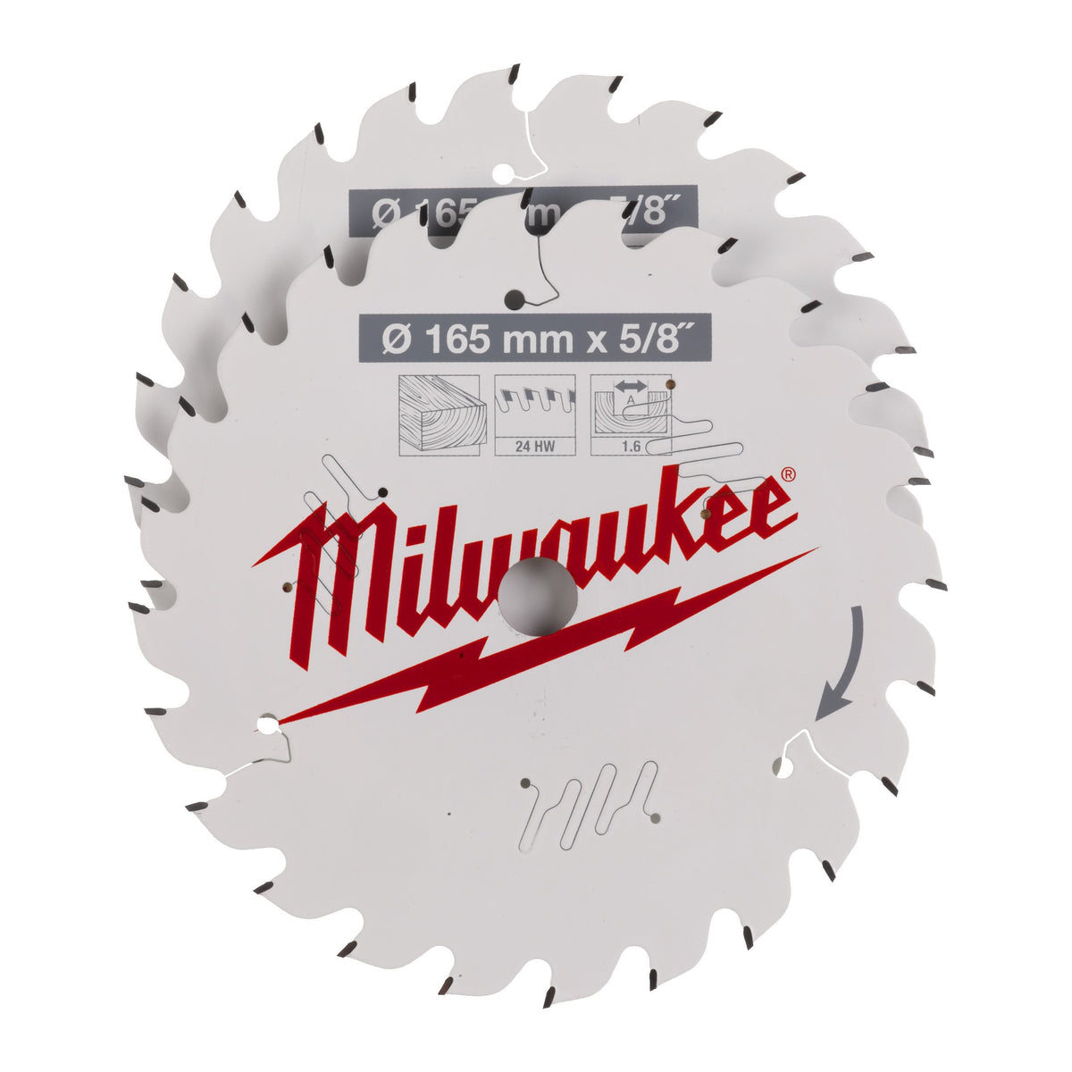 Milwaukee sahanterä W165X24T+24t 5/8 2P