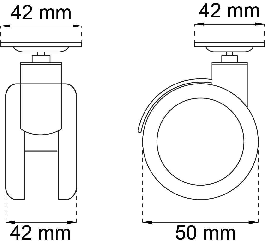 Kalustepyörä 1440 50 mm levyllä