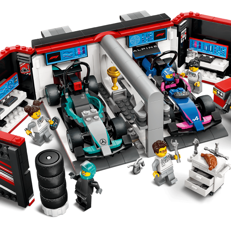 Lego F1®-talli ja Mercedes-AMG‑ ja Alpine-autot 60444