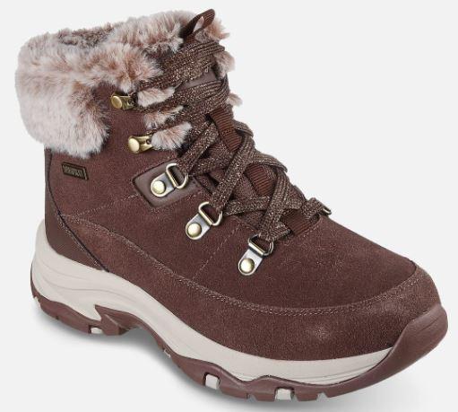 Skechers naisten Trego - Snow Worries - Waterproof - Ruskea Kulje poluilla mukavasti ja tyylikkaasti Skechers Trego - Snow