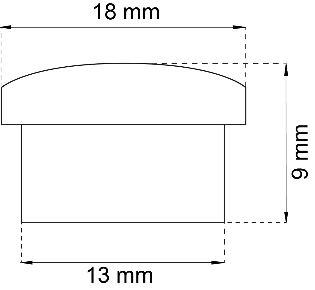 Karmitulppa 750 13 mm valk muovi IP