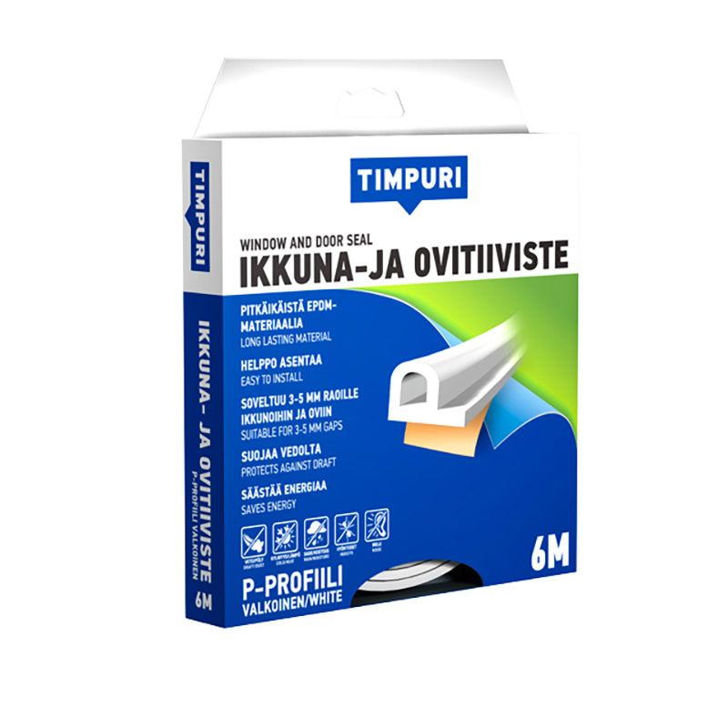 Timpuri Tiiviste p 6 m valkoinen
