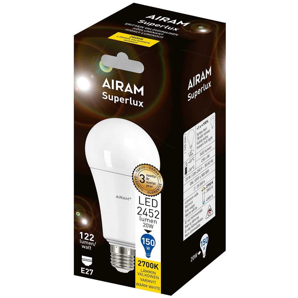 Airam LED-Superlux E27 2700k 2452 lm