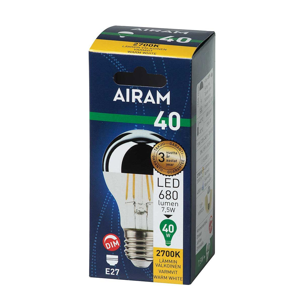 Airam Led Pääpeililamppu E27 680 lm/2700k