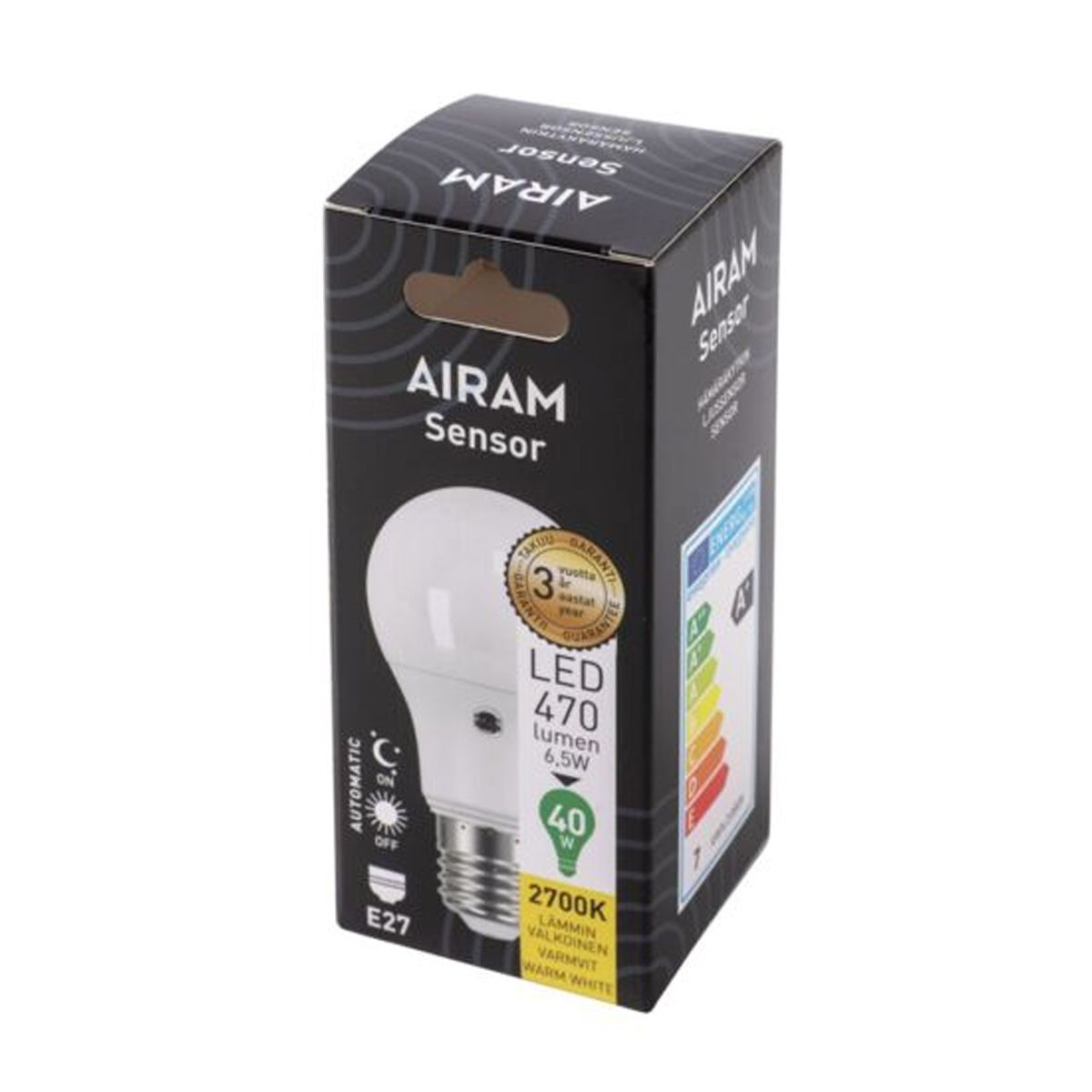 Airam Led sensor E27 470 lm/2700k