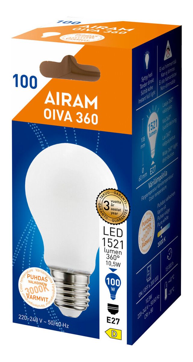 Airam Led Oiva Opal E27 1521 lm 3000k