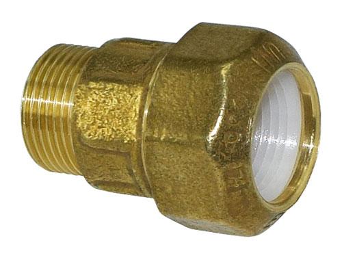 Liitin 25-3/4" ulkokierre messinkia muovi-rauta