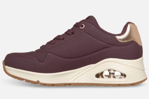 Skechers Naisten Uno - Golden Air - Red Nosta tyylisi uudelle tasolle Skechers Street Uno – Golden Air -kengilla. Tassa