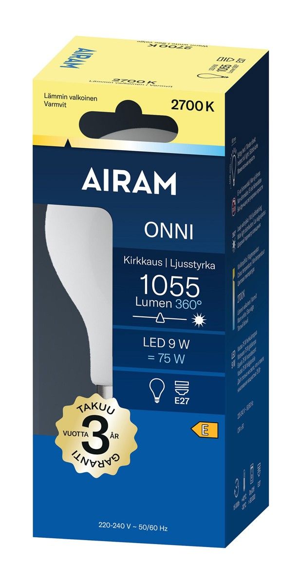 Airam Onni Led E27 1055 lm/2700k Opal