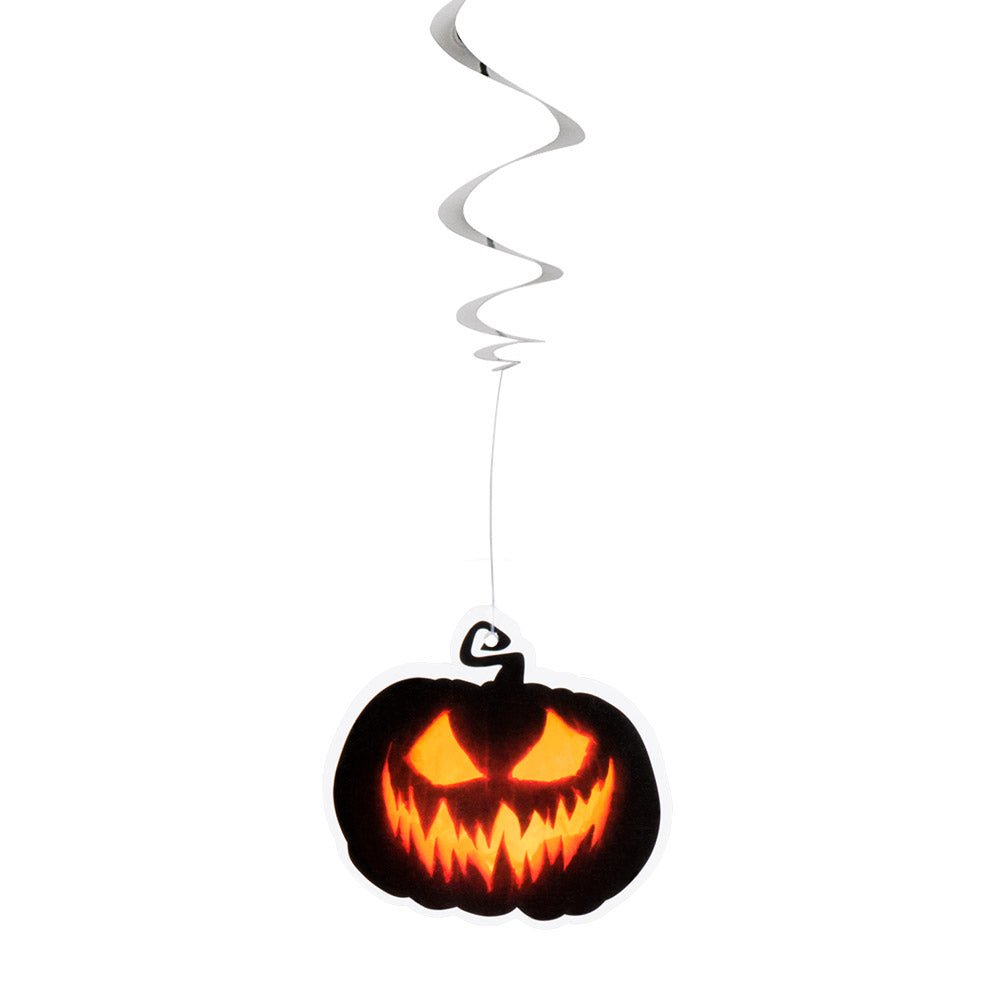 Set 2 Decoration swirls Creepy Pumpkin double sided 2 colours ass. (85 cm)