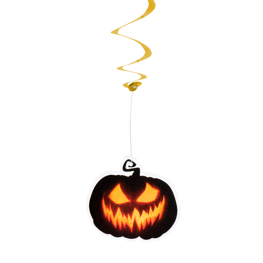 Set 2 Decoration swirls Creepy Pumpkin double sided 2 colours ass. (85 cm)